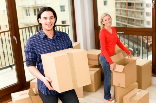 Preparing boxes and furniture for moving day in Roehampton